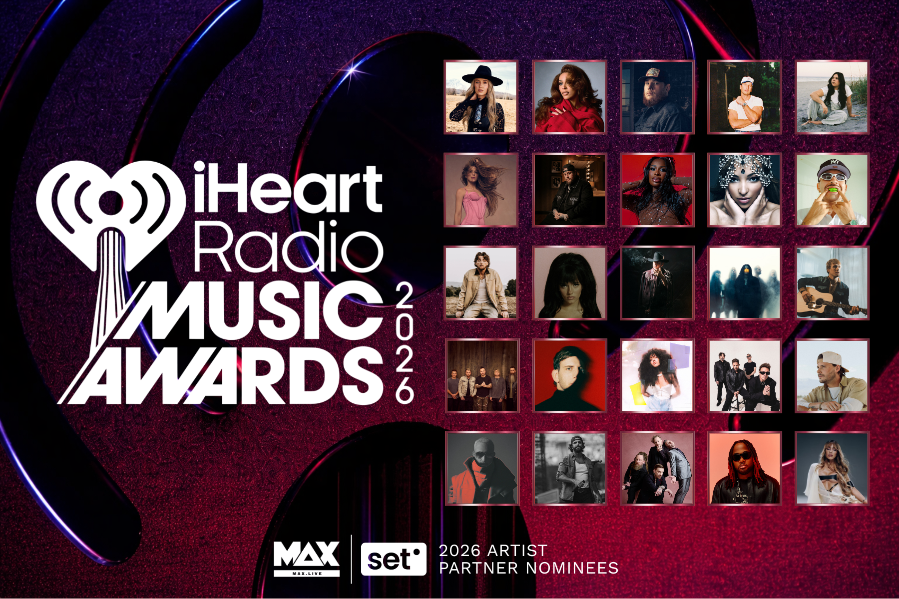 2026 iHeart Music Awards | MAX & SET Artist Partner Nominees