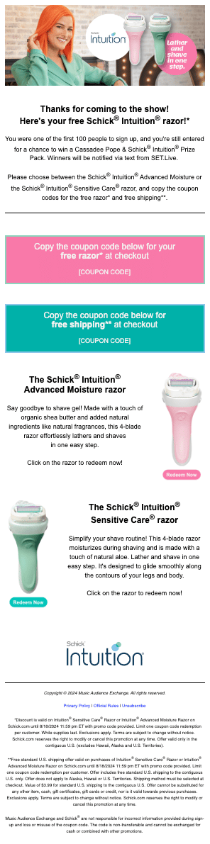 Schick-Intuition-Cassadee-Pope-Email