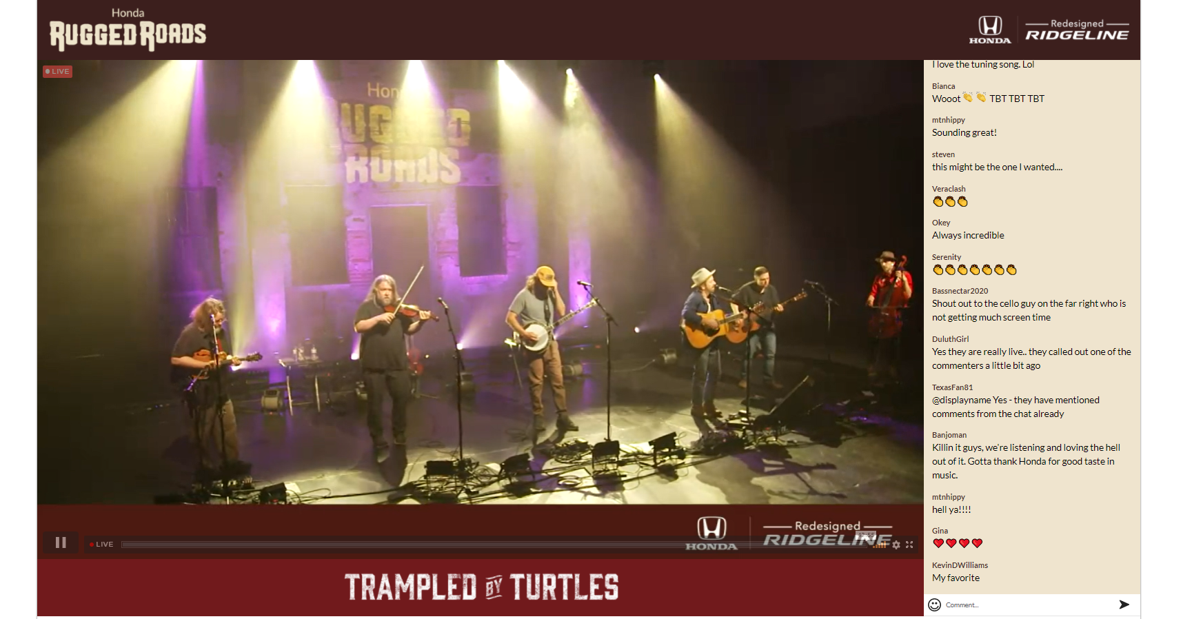 Honda-Trampled by Turtles-Livestream8