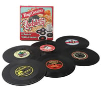 Coasters Set of 6 Colorful Retro Vinyl Record